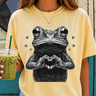 Frog Heart Hands DTF Transfer DTF Heat Press Transfer from Sweet Tee Transfers