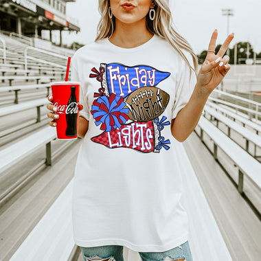 Friday Night Lights Carolina Blue and Red DTF Transfer DTF Heat Press Transfer from Sweet Tee Transfers