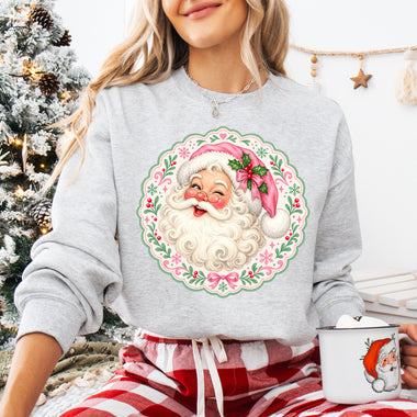 Santa Pink DTF Transfer DTF Heat Press Transfer from Sweet Tee Transfers