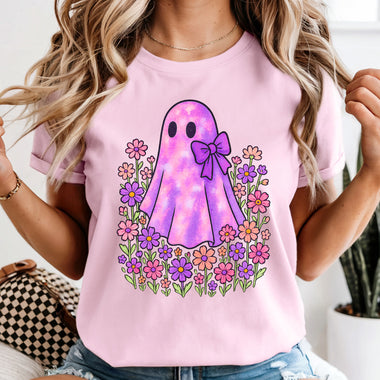 Ghost Neon Purple with Flowers DTF Transfer DTF Heat Press Transfer from Sweet Tee Transfers