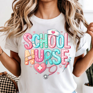 School Nurse Pastel DTF Transfer DTF Heat Press Transfer from Sweet Tee Transfers
