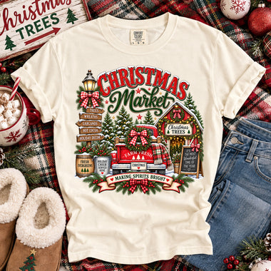 Christmas Market DTF Transfer DTF Heat Press Transfer from Sweet Tee Transfers