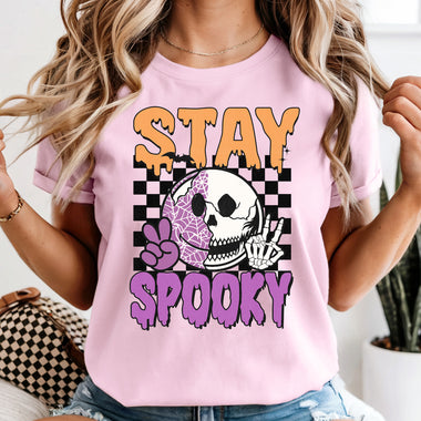 Stay Spooky Checkered DTF Transfer DTF Heat Press Transfer from Sweet Tee Transfers