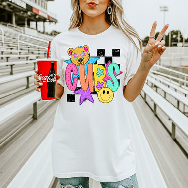 Cubs School Mascot DTF Transfer – Checkered Design DTF Heat Press Transfer from Sweet Tee Transfers