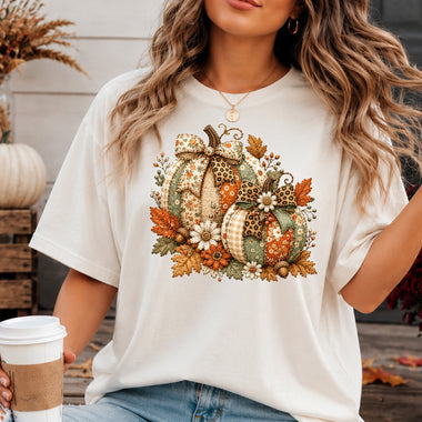 Fall Faux Embroidered Pumpkins DTF Transfer DTF Heat Press Transfer from Sweet Tee Transfers