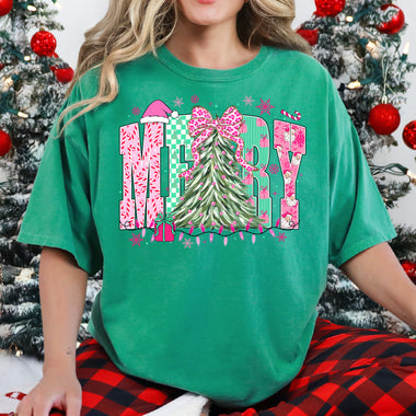 Merry Varsity Bright Colors DTF Transfer DTF Heat Press Transfer from Sweet Tee Transfers
