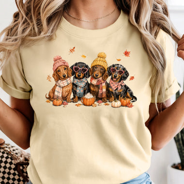 Dachshunds Fall DTF Transfer DTF Heat Press Transfer from Sweet Tee Transfers