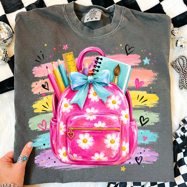Back to School Brushstroke Backpack DTF Transfer DTF Heat Press Transfer from Sweet Tee Transfers