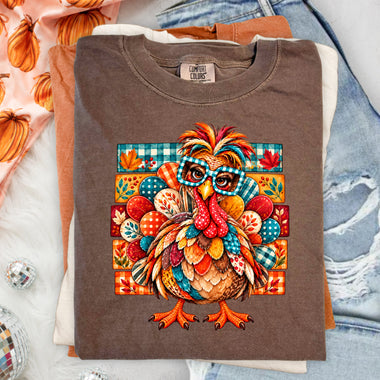 Turkey with Glasses DTF Transfer DTF Heat Press Transfer from Sweet Tee Transfers
