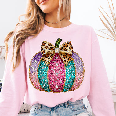 Pumpkin Faux Rhinestone DTF Transfer DTF Heat Press Transfer from Sweet Tee Transfers