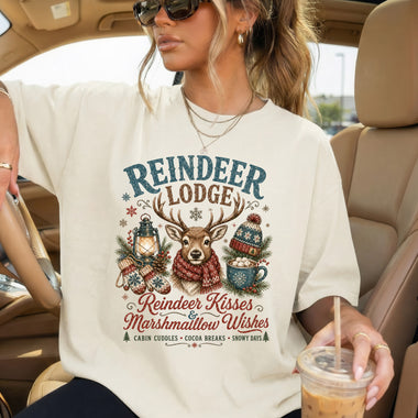 Reindeer Lodge DTF Transfer DTF Heat Press Transfer from Sweet Tee Transfers