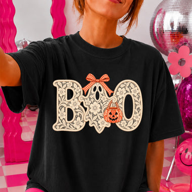 Boo Lace Ghost DTF Transfer DTF Heat Press Transfer from Sweet Tee Transfers