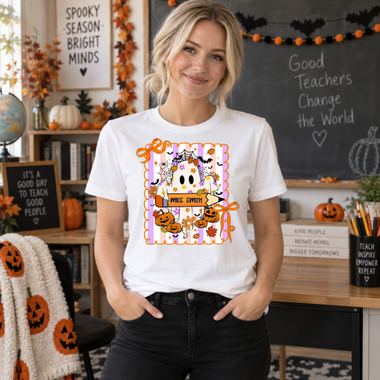 Custom Teacher Floral Ghost DTF Transfer DTF Heat Press Transfer from Sweet Tee Transfers