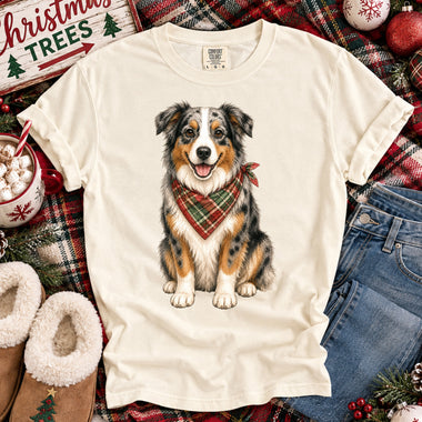 Christmas Dog Australian Shepherd DTF Transfer DTF Heat Press Transfer from Sweet Tee Transfers