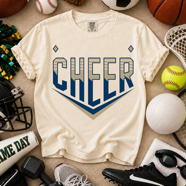 Cheer Gold and Blue DTF Transfer DTF Heat Press Transfer from Sweet Tee Transfers