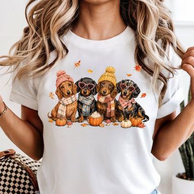 Dachshunds Fall DTF Transfer DTF Heat Press Transfer from Sweet Tee Transfers