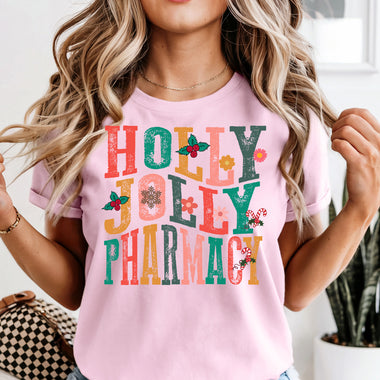 Holly Jolly Pharmacy DTF Transfer DTF Heat Press Transfer from Sweet Tee Transfers
