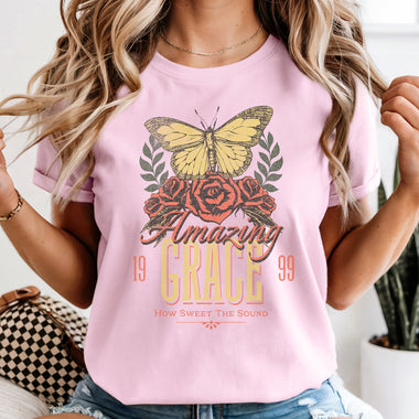 Amazing Grace Gold DTF Transfer DTF Heat Press Transfer from Sweet Tee Transfers