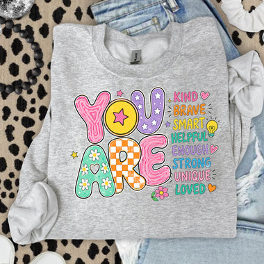 You Are Affirmations DTF Transfer DTF Heat Press Transfer from Sweet Tee Transfers