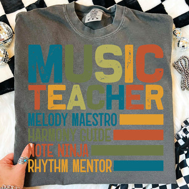 Music Teacher DTF Transfer DTF Heat Press Transfer from Sweet Tee Transfers