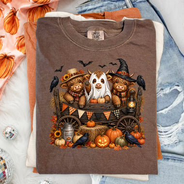Funny Halloween Highland Cow DTF Transfer DTF Heat Press Transfer from Sweet Tee Transfers