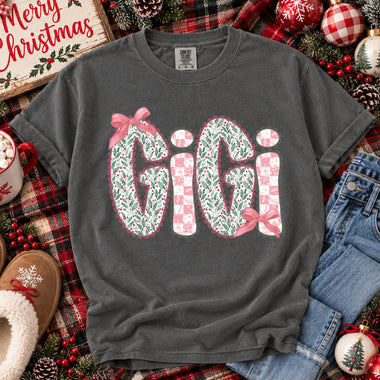 Gigi Pink Christmas DTF Transfer DTF Heat Press Transfer from Sweet Tee Transfers