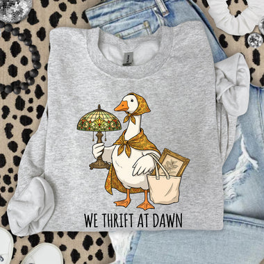 We Thrift at Dawn DTF Transfer DTF Heat Press Transfer from Sweet Tee Transfers