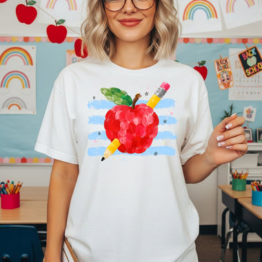 Preppy Fingerpaint Apple DTF Transfer DTF Heat Press Transfer from Sweet Tee Transfers