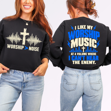 Worship Noise Cross Sound Wave DTF Transfer DTF Heat Press Transfer from Sweet Tee Transfers