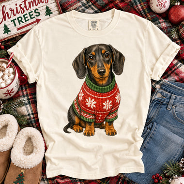 Christmas Dog Dachshund DTF Transfer DTF Heat Press Transfer from Sweet Tee Transfers