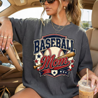Baseball Mom Bat and Ball DTF Transfer DTF Heat Press Transfer from Sweet Tee Transfers