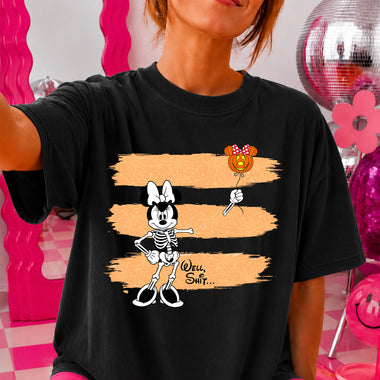 Girl Mouse Halloween Skeleton DTF Transfer DTF Heat Press Transfer from Sweet Tee Transfers