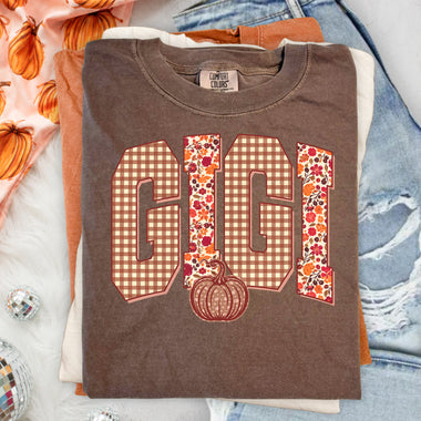 Fall Checkered Gigi DTF Transfer DTF Heat Press Transfer from Sweet Tee Transfers