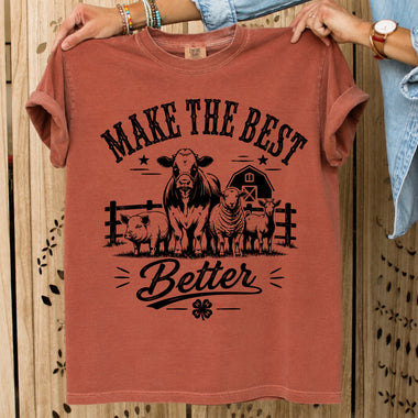 Make the Best Better 4-H Farm Animals DTF Transfer DTF Heat Press Transfer from Sweet Tee Transfers