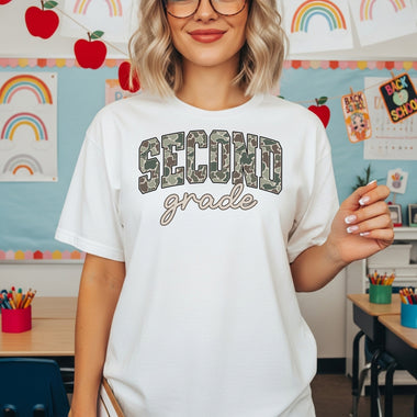 Camo Second Grade DTF Transfer DTF Heat Press Transfer from Sweet Tee Transfers