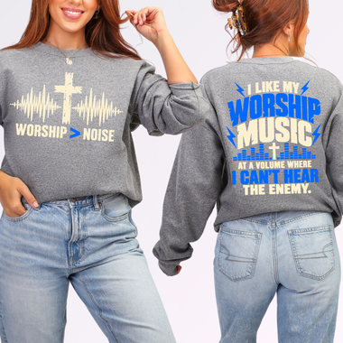 Worship Noise Cross Sound Wave DTF Transfer DTF Heat Press Transfer from Sweet Tee Transfers