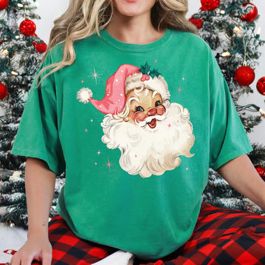 Vintage Santa Pink Hat DTF Transfer DTF Heat Press Transfer from Sweet Tee Transfers