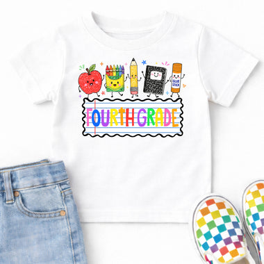 School Supplies Fourth Grade DTF Transfer DTF Heat Press Transfer from Sweet Tee Transfers