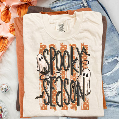 Spooky Season Striped Dark DTF Transfer DTF Heat Press Transfer from Sweet Tee Transfers
