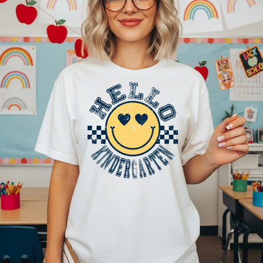 Checkered Smiley Kindergarten DTF Transfer DTF Heat Press Transfer from Sweet Tee Transfers