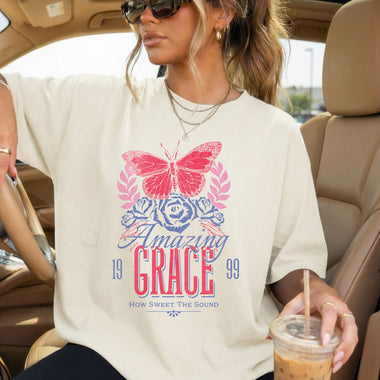 Amazing Grace How Sweet the Sound DTF Transfer DTF Heat Press Transfer from Sweet Tee Transfers