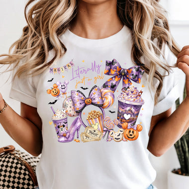 Literally Just a Girl Halloween Mouse DTF Transfer DTF Heat Press Transfer from Sweet Tee Transfers