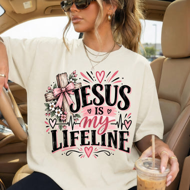 Jesus Is My Lifeline DTF Transfer DTF Heat Press Transfer from Sweet Tee Transfers