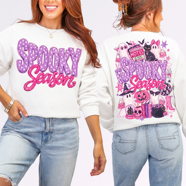 Spooky Season Polka Dots Front and Back DTF Transfer DTF Heat Press Transfer from Sweet Tee Transfers