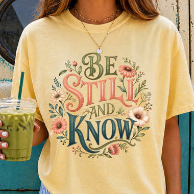 Be Still and Know DTF Transfer DTF Heat Press Transfer from Sweet Tee Transfers