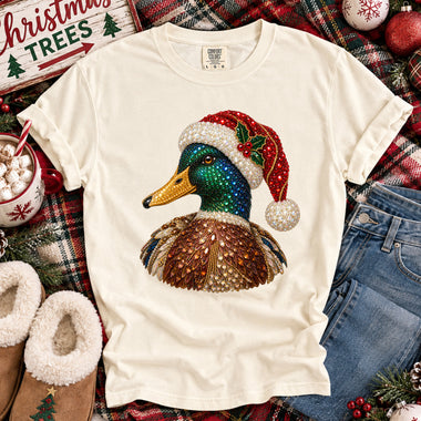 Christmas Mallard Rhinestone DTF Transfer DTF Heat Press Transfer from Sweet Tee Transfers