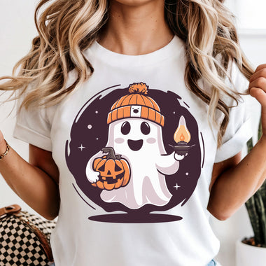 Ghost With Beanie DTF Transfer DTF Heat Press Transfer from Sweet Tee Transfers