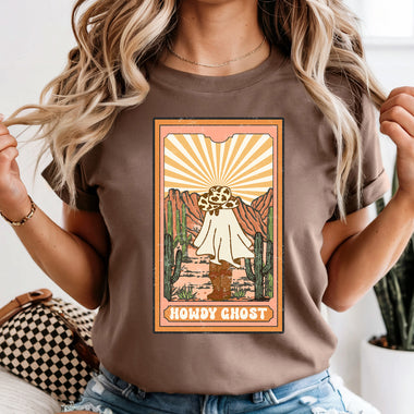 Howdy Ghost Card DTF Transfer DTF Heat Press Transfer from Sweet Tee Transfers