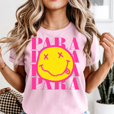 Nirvana Para Smiley Face DTF Transfer DTF Heat Press Transfer from Sweet Tee Transfers