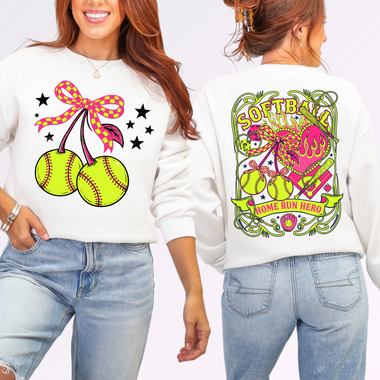 Softball Front and Back DTF Transfer DTF Heat Press Transfer from Sweet Tee Transfers